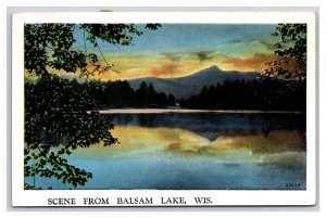 Generic Scenic Greetings Lake View Balsam Lake Wisconsin UNP Linen Postcard U21