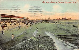 On the Beach Coney Island, NY, USA Amusement Park 1913 