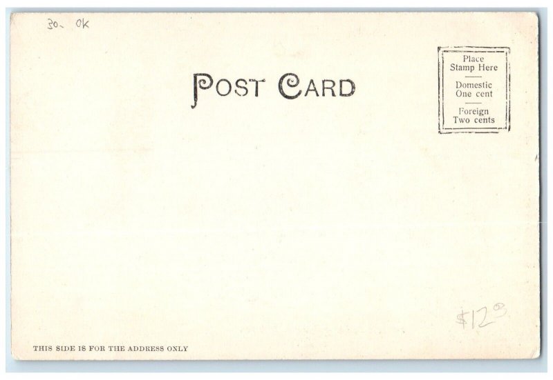 Indian Territory Oklahoma OK Postcard Masonic Block Muskogee Building c1905