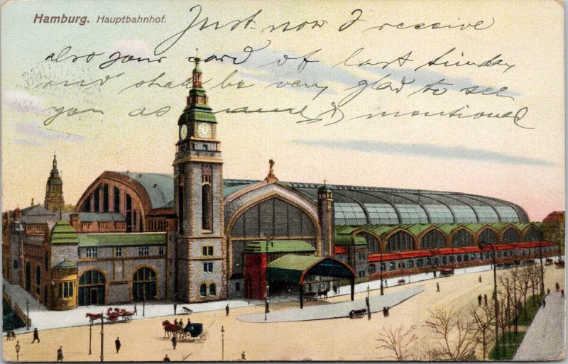 Hamburg Hauptbahnhof Germany c1910 Ottmar Zieher Postcard E81