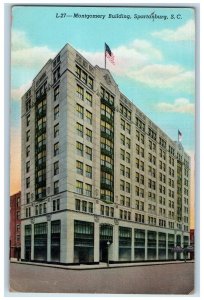 c1940's Montgomery Building Exterior Spartanburg South Carolina SC Postcard 