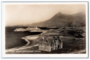 Sutherland Scotland Postcard Loch Assynt and Ardvreck Castle c1920's RPPC Photo