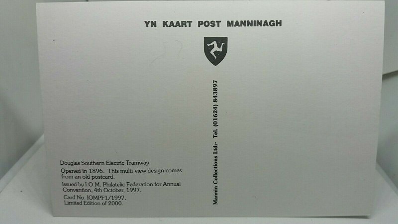 Vtg Repro Postcard Douglas to Port Soderick Electric Tramway Isle of Man