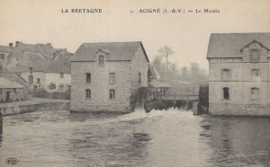 La Bretagne Acigne Le Moulin River French Old Postcard