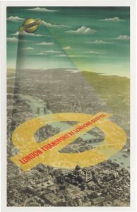 London Transport Underground Planet Saturn Searchlight Advertising Postcard