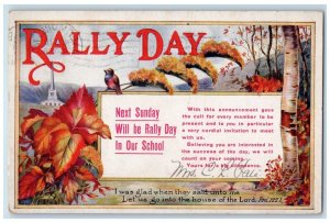 1916 Rally Day Next Sunday Will Rally Day Our School Maryland Vintage Postcard