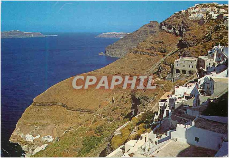 Postcard Modern Santorine Thera Partial View of Fira