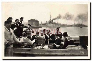 Old Postcard Boat War Toulon Guys navy