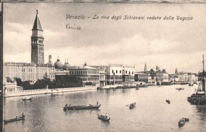 Vintage Postcard 1910's La Riva Degli Schiavoni Veduta Dalla Dogana Venice Italy