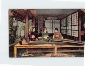 Postcard Three Lady Musicians Japan