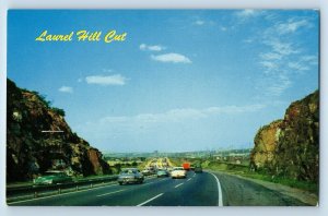 Turnpike New Jersey Postcard Laurel Hill Cut Northward Secaucus Area Road 1960