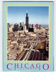 Postcard Aerial View of Chicago Illinois USA