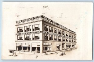 Milwaukee WI Postcard RPPC Photo Cream City Business College Building Cars 1909