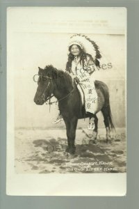 South Dakota RPPC c1920 SIOUX INDIAN BOY Riding Horse HENRY CHASING HAWK Indians