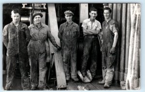 RPPC SOUTHERN ENGLAND Occupational GROUP OF MEN Work Overalls 1937 UK Postcard