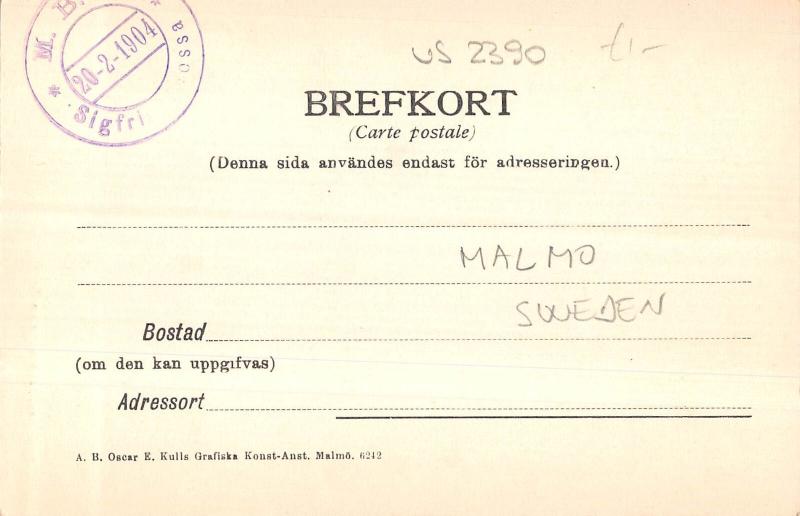US2390 Sweden Malmo Plate Barnkrubba postcard