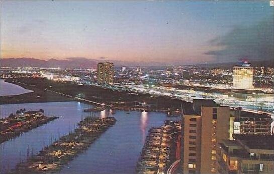 Hawaii Waikiki Evening Light From Honolulu And The Ala Moana Shopping Center ...