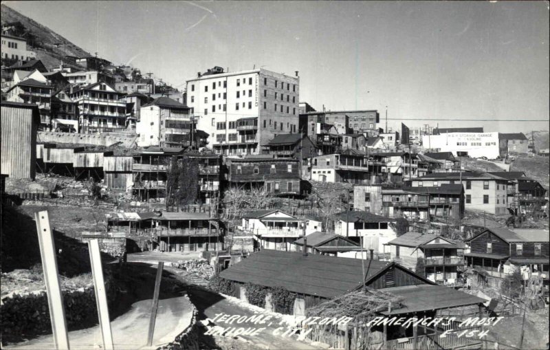 Jerome AZ Arizona General View Real Photo Postcard