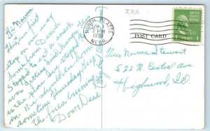 NORTH PLATTE NE ~ Advertising MERRICKS RANCH HOUSE Lincoln Highway 1950 Postcard