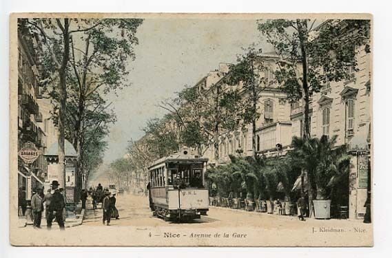 Nice Avenue de la Gare Trolley Street View Postcard