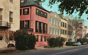 Charleston South Carolina, Rainbow Row, Historic Houses, Vintage Postcard