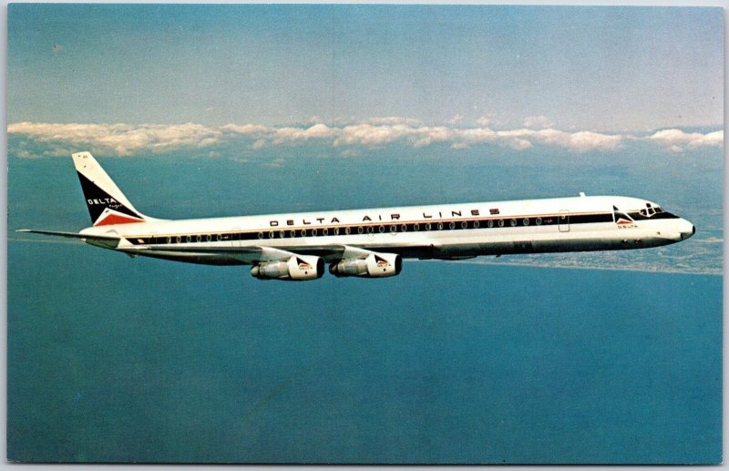 Airplane Delta Airlines McDonnell Douglas DC-8-61 Airliners since 1967 Postcard