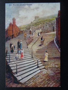 Yorkshire WHITBY Church Steps - Old Postcard by Photochrom Ltd