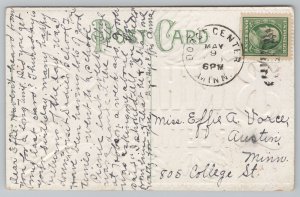 Greetings~Clovers & Blooms~Birthday~Vintage Postcard 