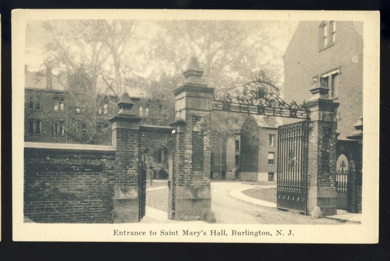 Burlington, New Jersey/NJ Postcard, Entrance Gate, Saint Mary's Hall