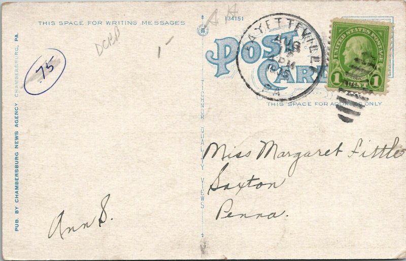 Chambersburg Pennsylvania Wilson College 1935 to Saxton PA Postcard U13