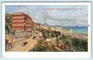 NAPLES, ITALY Artist View MacPHERSON'S HOTEL BRITANNIQUE  Postcard