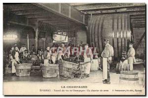 Postcard Folklore Old Vine Wine Harvest Labor Champagne Epernay champagne cel...