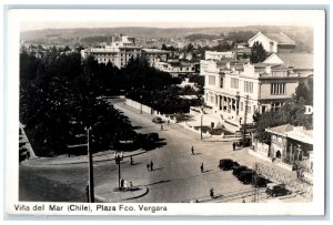 c1940's Plaza Fco. Vergara Vina Del Mar Chile Unposted RPPC Photo Postcard