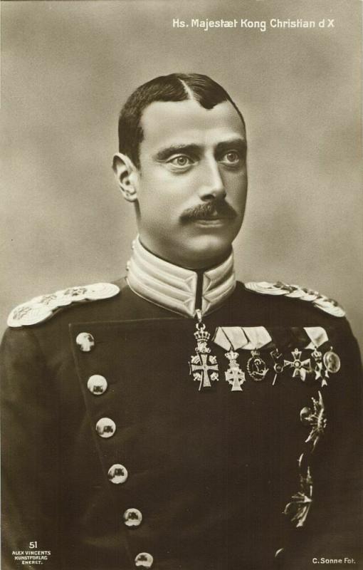 King Christian X of Denmark in Uniform, Medals (1910s) Postcard