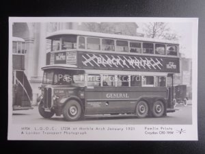 Bus L.G.O.C. DOUBLE DECKER LT234 AT MARBLE ARCH Pamlin Print RP Postcard M904