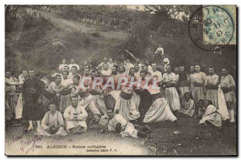 Old Postcard Army Military Algeria Scenes