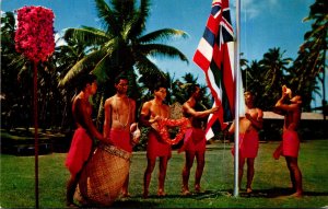 Hawaii Kauai Lihue Coco Palms Resort Hawaiian Flag Raising Ceremony