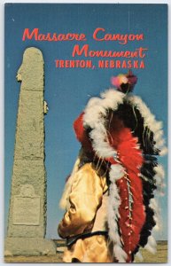 Historic Massacre Canyon Monument Trenton Nebraska Native American Postcard