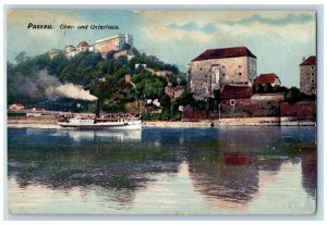 Passau Niederbayern Germany Postcard View of Upper and lower House c1910