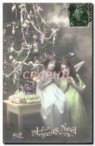 Old Postcard Fancy Doll Merry Christmas Angel Children