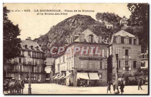 Old Postcard La Bourboule Victory Square and Roche des Fees