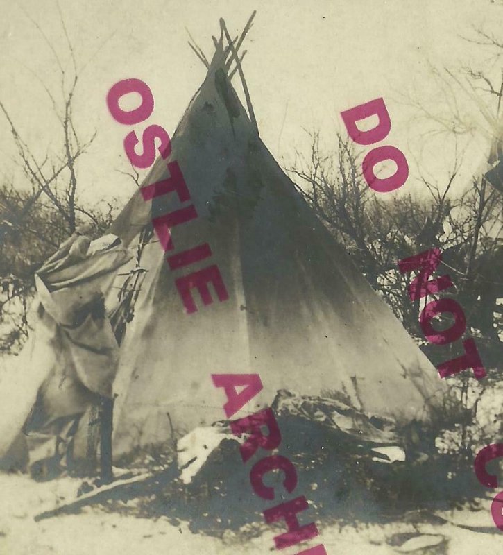 Oklahoma RPPC c1910 PONCA INDIANS Indian Camp GHOST DANCE TEPEE Tepees