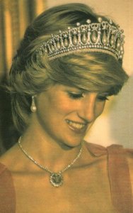 Princess Diana at State Banquet Jewellery Ottowa Canada Postcard