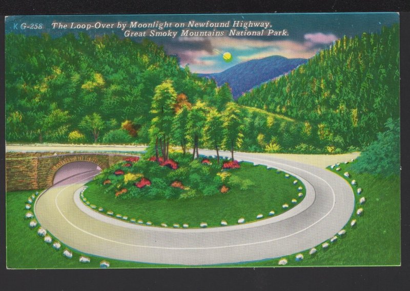 Tennessee The LOOP-OVER by Moonlight Great Smoky Mountain National Park ~ Chrome