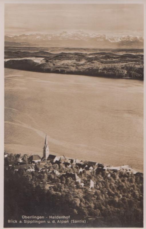 Uberlingen Haldenhof Alpes Aerial Old German Postcard