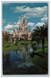 Walt Disney World Cinderella Castle Reflected in Water Postcard Floria FL