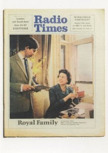 Queen Elizabeth II Drinking Coffee in 1969 Radio Times Magazine Postcard