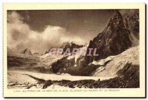 Old Postcard Chamonix At the bottom of the sea ice and glacier giant shark