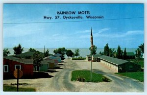 DYCKESVILLE, Wisconsin WI ~ Roadside RAINBOW MOTEL ca 1960s  Postcard