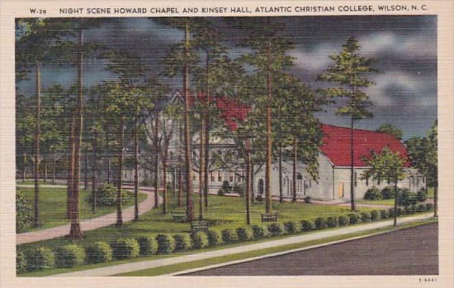 North Carolina Wilson Night Scene Howard Chapel and Kinsey Hall Atlantic Chri...